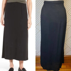 Eileen Fisher Black 100% Rayon‎ Maxi Skirt